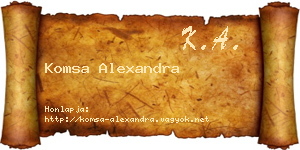 Komsa Alexandra névjegykártya